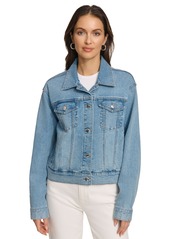 Dkny Women's Foundation Denim Trucker Jacket - Medium Wash Denim