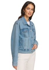 Dkny Women's Foundation Denim Trucker Jacket - Medium Wash Denim