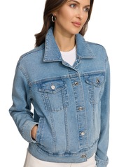 Dkny Women's Foundation Denim Trucker Jacket - Medium Wash Denim