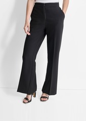 Dkny Women's Front-Zip Wide-Leg Trousers - Black