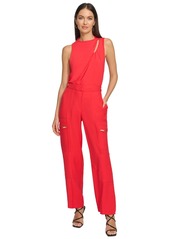 Dkny Women's Frosted Twill Mid Rise Cargo Pants - Flame