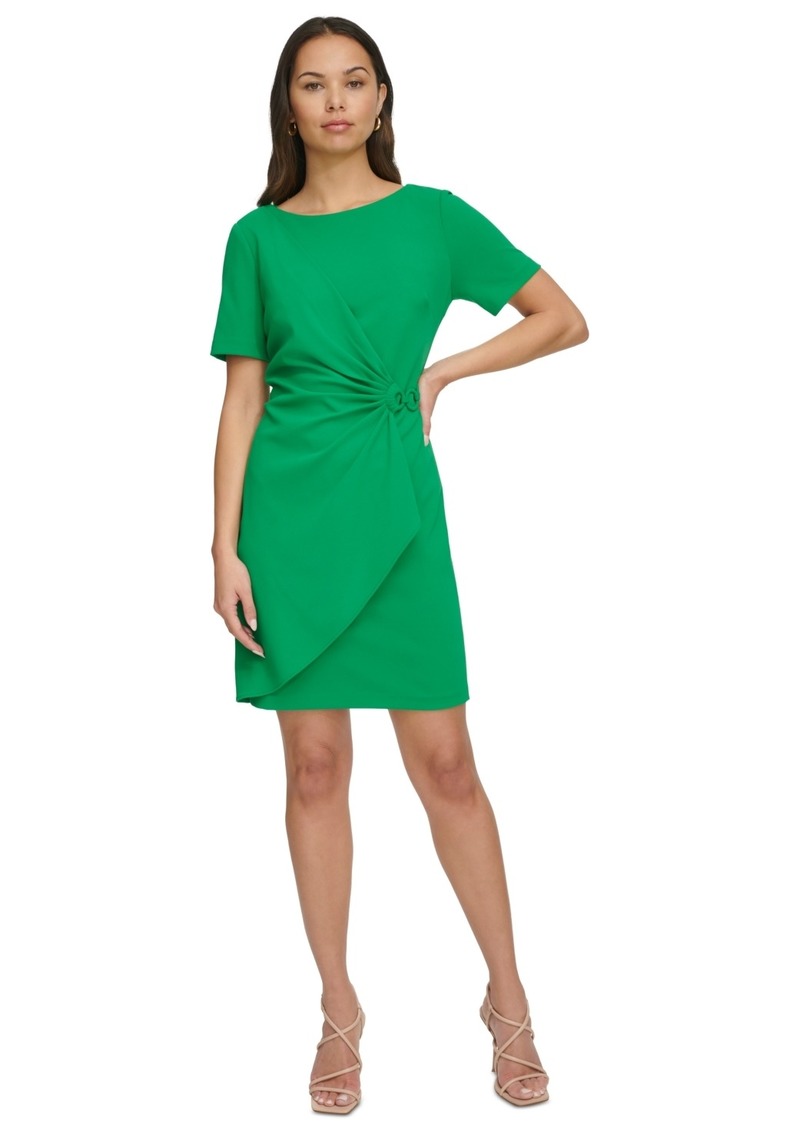 Dkny Women's Gathered-Sleeve Sheath Dress - Apple Green