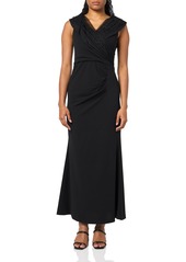 DKNY Women's Heat Seal Vneck Side Ruched Dress