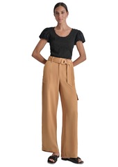 Dkny Women's High Rise Belted Wide-Leg Cargo Pants - Tawney