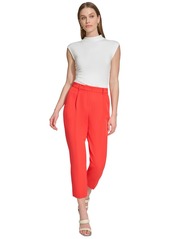 Dkny Women's High Rise Cropped Pants - Flame