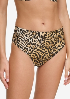 Dkny Women's High Waist Bikini Bottoms - Jaguar Black Multi