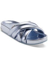 Dkny Women's Indra Criss Cross Strap Foot Bed Slide Sandals, Created for Macy's - Celeste Blue