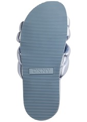 Dkny Women's Indra Criss Cross Strap Foot Bed Slide Sandals, Created for Macy's - Celeste Blue