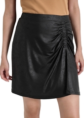 Dkny Women's Jersey Cackle Ruched-Front Pull-On Skirt - Black