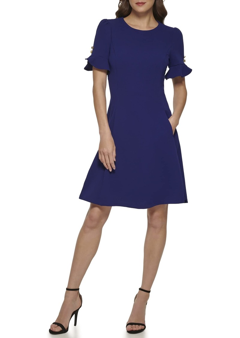 DKNY Women's Knot Sleeve Midi Shirt Dress  6