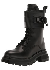DKNY Women's Lace-up Lug Sole Combat Boot Fashion