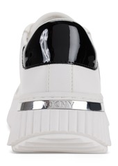 Dkny Women's Leon Lace-Up Logo Sneakers - Bright White/ Black