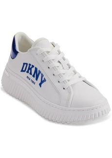 Dkny Women's Leon Lace-Up Logo Sneakers - White/ Royal Blue