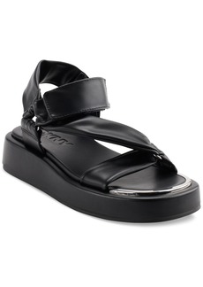 Dkny Women's Lollie Asymmetrical Platform Sport Sandals - Black