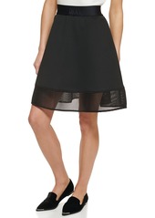 DKNY Women's Mesh Pull-on Flare Skirts