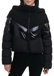 DKNY Women's Mix Media Puffer Jacket