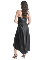 Dkny Women's Mixed-Media Midi Dress - Blk/black