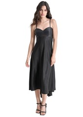 Dkny Women's Mixed-Media Midi Dress - Blk/black