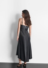 Dkny Women's Mixed-Media Midi Dress - Blk/black