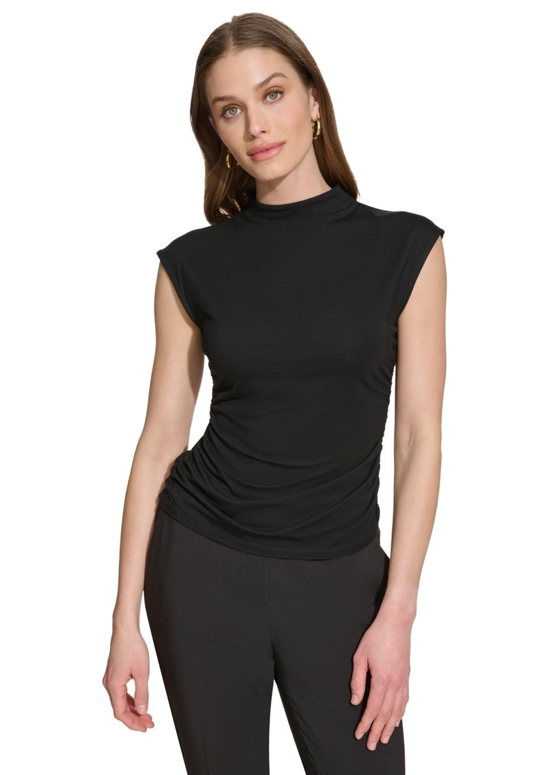 Dkny Women's Mock-Neck Sleeveless Knit Top - Black