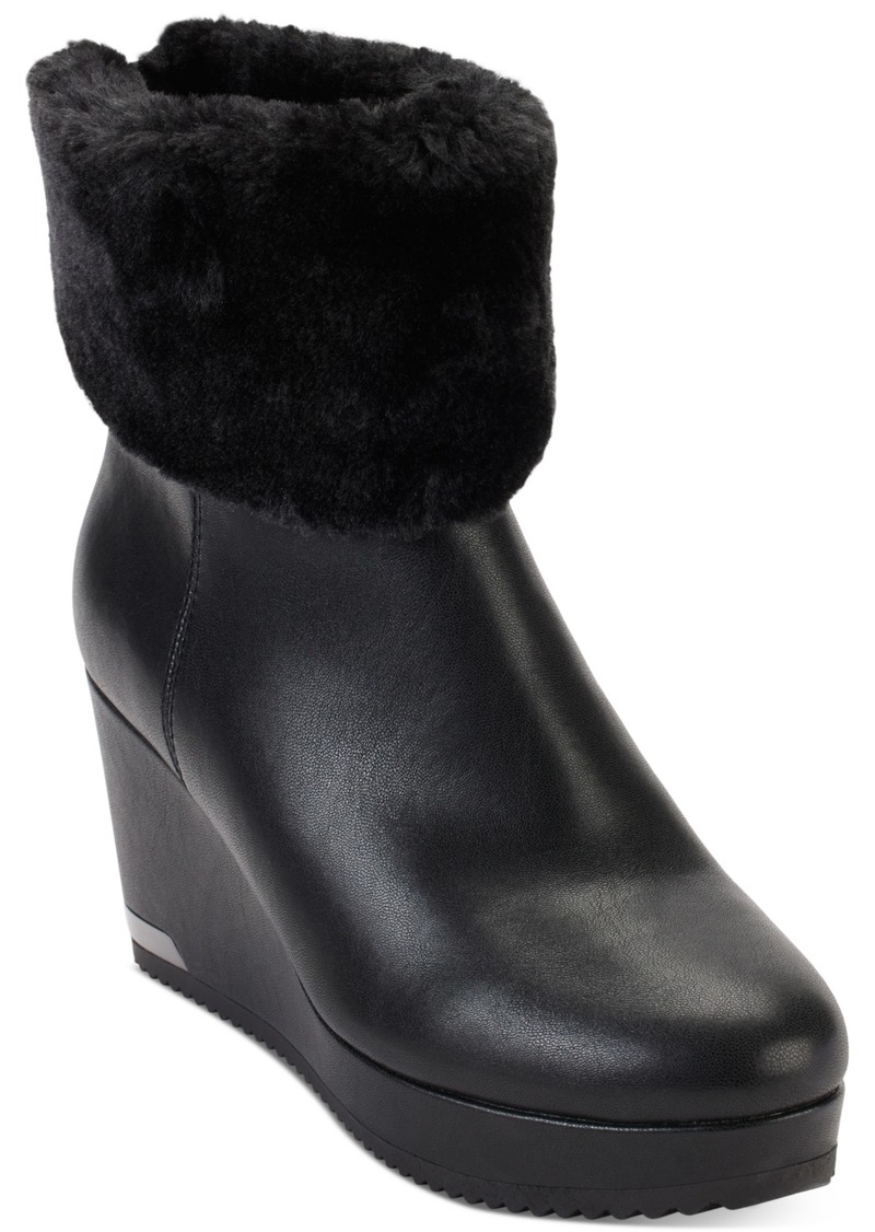 Dkny Women's Nadra Wedge Booties - Black Smooth