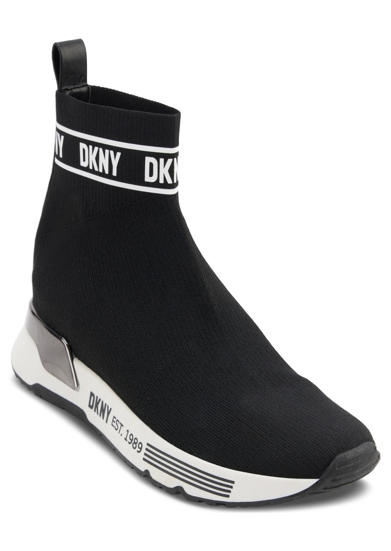 Dkny Women's Neddie Pull-On Sock Sneakers - Black/ White