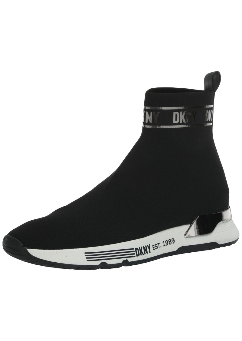 DKNY Women's Neddie-Sock Sneaker BLK/DK Gun