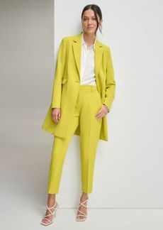 Dkny Womens Notched Collar One Button Blazer Long Sleeve Button Down Shirt Essex Flat Front Ankle Pants