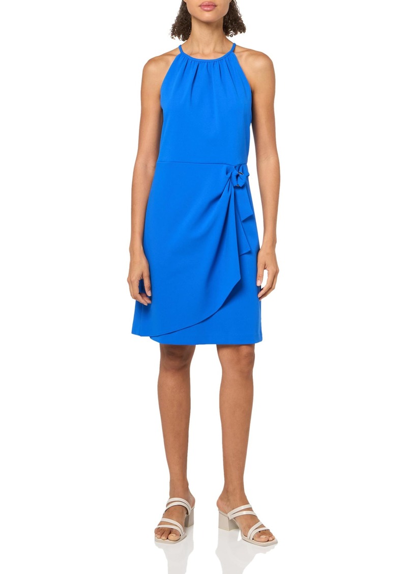 DKNY Women's Open Sleeve Ruched Sheath Dress