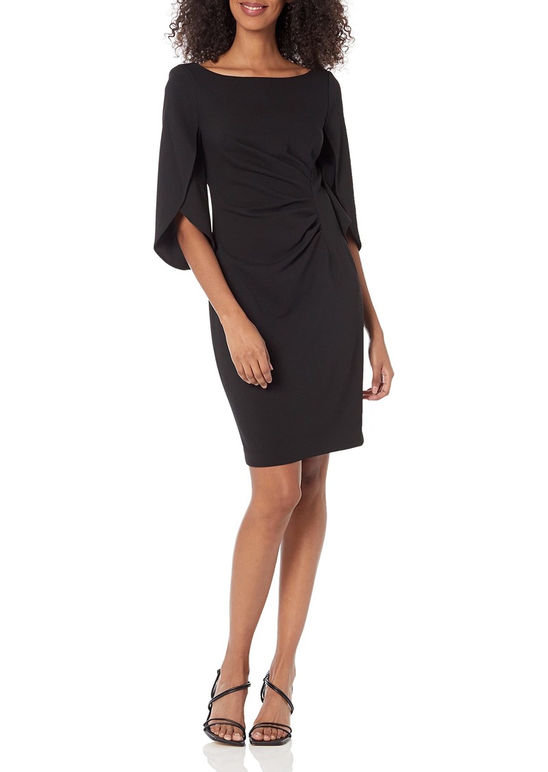 DKNY Women's Open Sleeve Ruched Sheath Dress