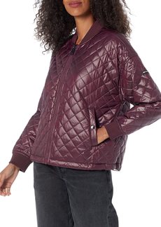 DKNY Women's Oversized Quilted Bomber Jacket  XL