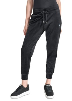 Dkny Women's Platinum Velour Slim-Fit Joggers - Black