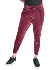 Dkny Women's Platinum Velour Slim-Fit Joggers - Burgundy