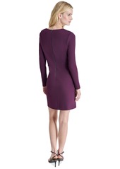 Dkny Women's Pleated-Waist Faux-Wrap Sheath Dress - Raisin