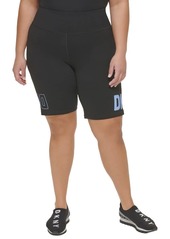 DKNY Women's Plus Bike Flip Reflect Logo Short