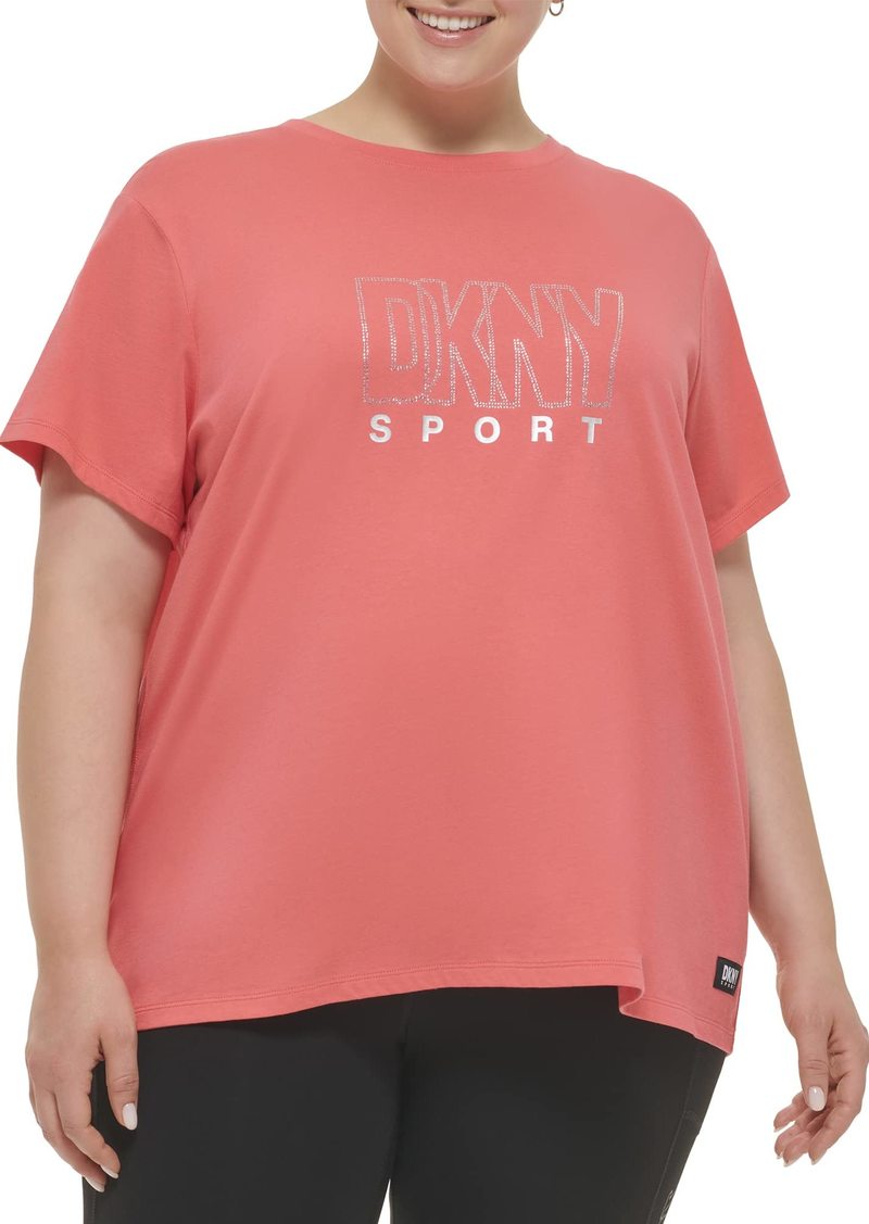 DKNY Women's Plus Size Sport Everyday Short Sleeve Logo Tee