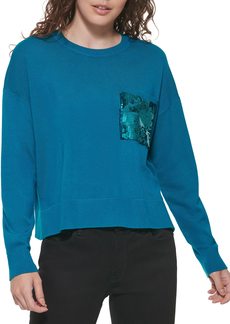 DKNY Women's Pocket Comfy Easy Sportswear Sweater
