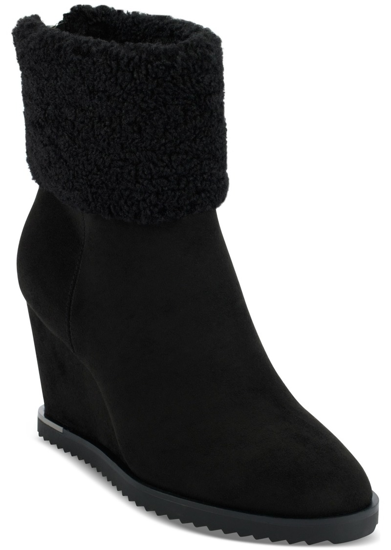 Dkny Women's Powell Wedge Booties - Black Suede