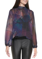 DKNY Women's Print Effortless Cropped Sportswear Top