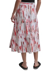 Dkny Women's Printed Midi Skirt - Brkn Brsh