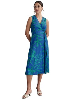 Dkny Women's Printed Side-Tie Sleeveless A-line Dress - Submerge Multi