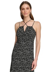 Dkny Women's Printed Strappy Sleeveless Midi Dress - Black Multi