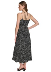 Dkny Women's Printed Strappy Sleeveless Midi Dress - Black Multi