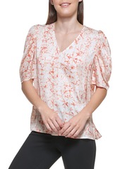 DKNY Women's Puff Sleeve Blouse Easy Everyday Top IV MO OR M