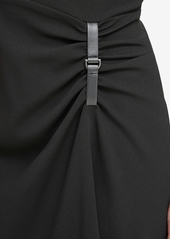 Dkny Women's Puff-Sleeve Ruched Dress - Black