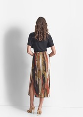 Dkny Women's Pull-On Printed Plissee Skirt - Paint Stro