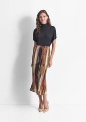 Dkny Women's Pull-On Printed Plissee Skirt - Paint Stro