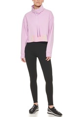 DKNY Women's Cowl Neck Cropped Drawstring Pullover