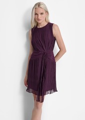 Dkny Women's Round-Neck Sleeveless A-Line Dress - Raisin