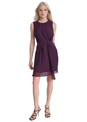 Dkny Women's Round-Neck Sleeveless A-Line Dress - Raisin